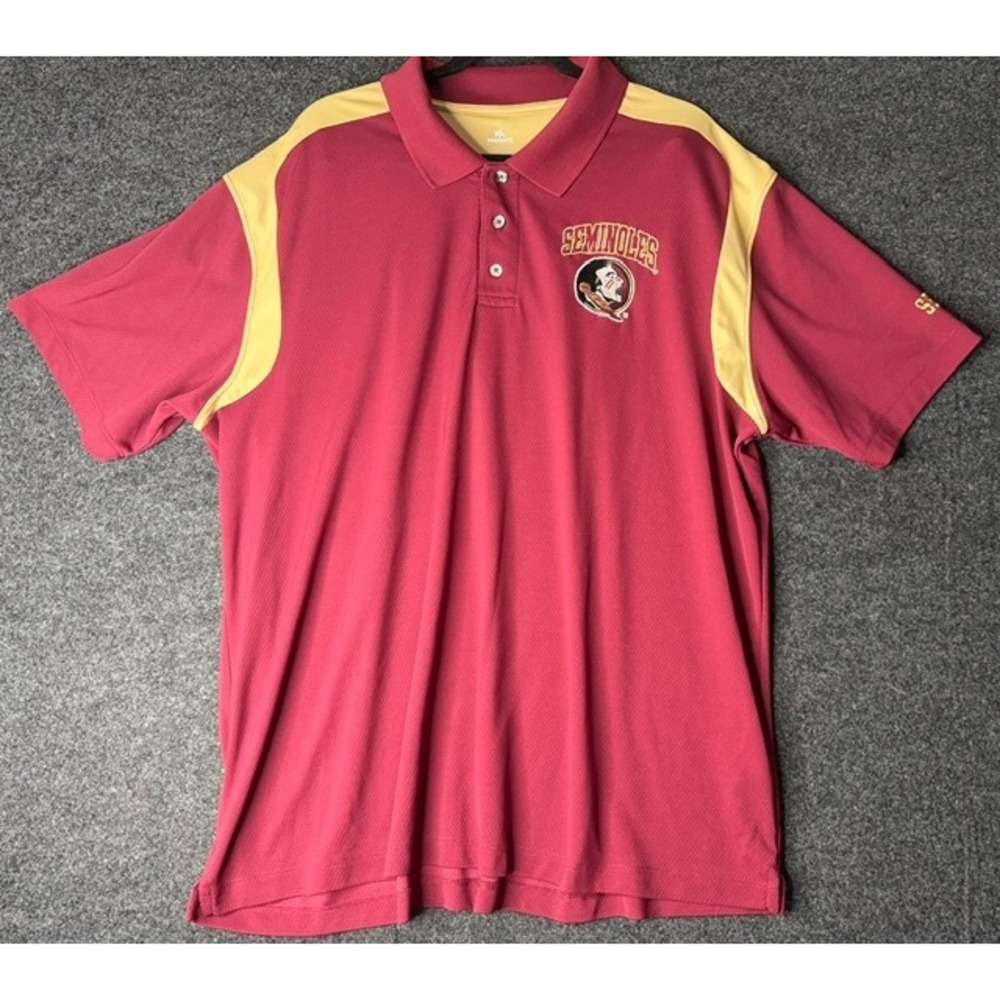 Knights Apparel Florida State Seminoles Polo Shirt Mens 2XL Garnet Gold FSU NCAA